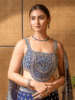 Navy Blue Sequin Embroidered Net Lehenga Set – Bridal & Festive Wear