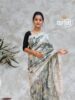 Pastel Botanical Printed Saree – Soft Silk Blend with Blouse