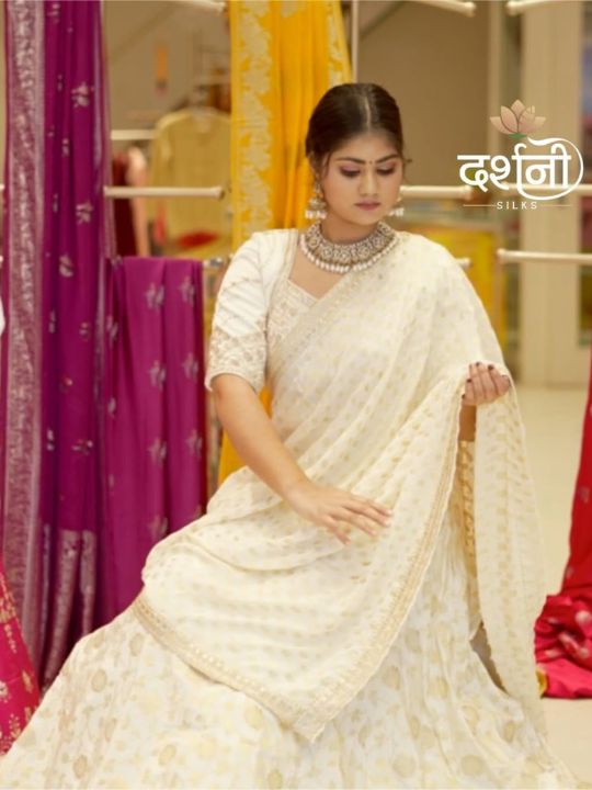 Ivory Embroidered Net Lehenga Set – Bridal Festive Wear