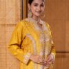 Embroidered Silk Co-Ord Set – Mustard Yellow Festive Wear