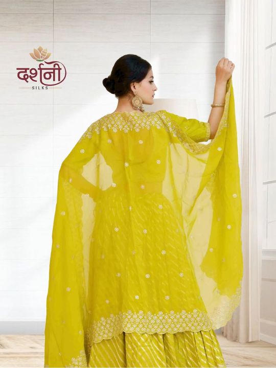 Lime Yellow Silk Lehenga Set – Zari Embroidery & Dupatta