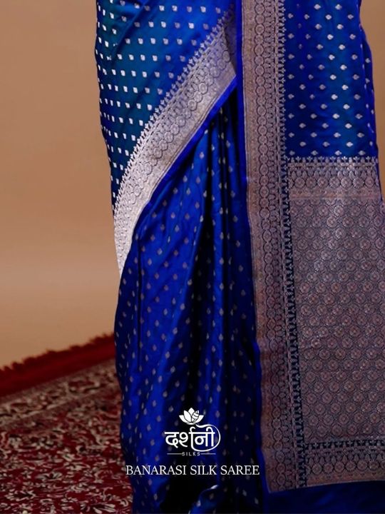 Royal Blue Banarasi Silk Saree – Traditional Zari Woven Wedding Wear