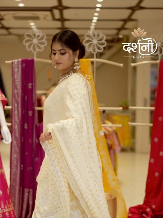 Ivory Embroidered Net Lehenga Set – Bridal Festive Wear
