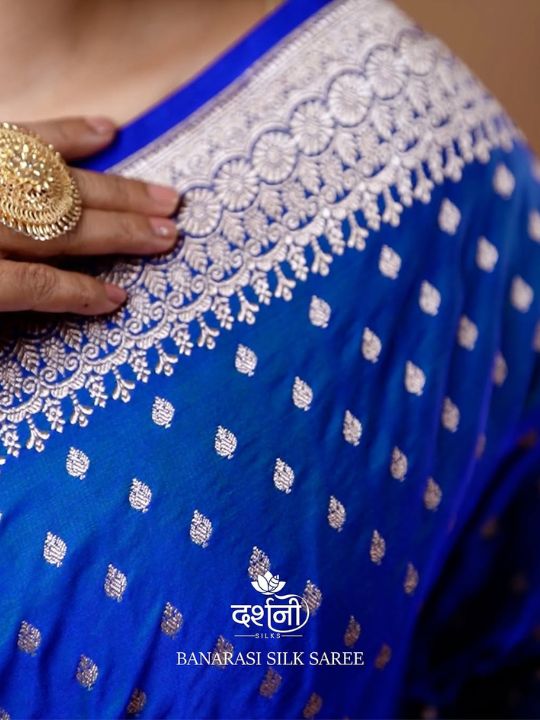 Royal Blue Banarasi Silk Saree – Traditional Zari Woven Wedding Wear