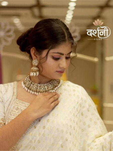 Ivory Embroidered Net Lehenga Set – Bridal Festive Wear