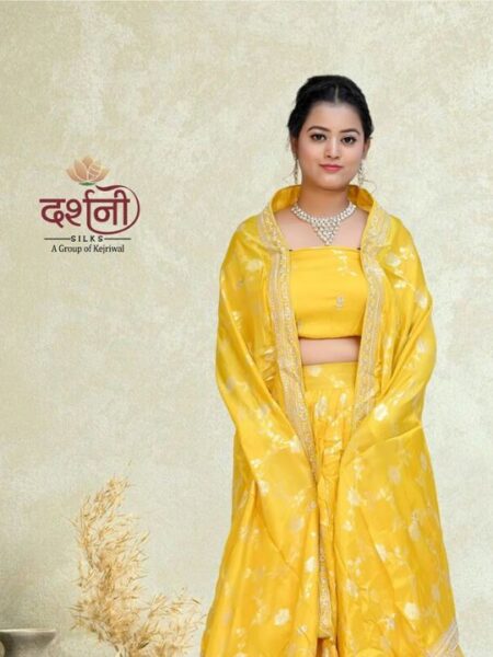 Golden Yellow Silk Lehenga Set – Minimalist Festive Elegance