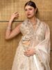 Ivory Embroidered Lehenga Saree – Net Overlay with Zari & Sequin Work
