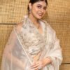 Ivory Embroidered Lehenga Saree – Net Overlay with Zari & Sequin Work