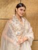 Ivory Embroidered Lehenga Saree – Net Overlay with Zari & Sequin Work
